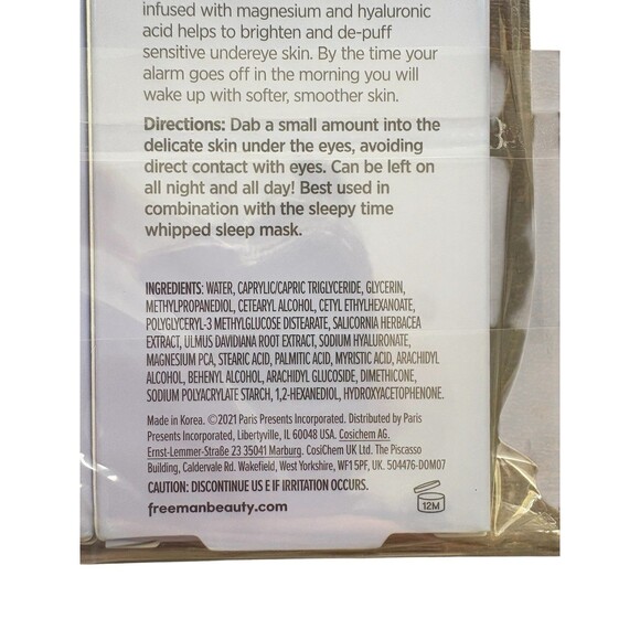 Freeman Sleepy Time Whipped Eye Mask 0.5oz Lot Of 4 Tired Puffy Eyes Travel Size - Picture 6 of 6